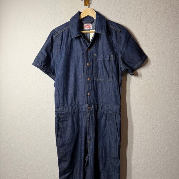Levi's Women's Denim Blue Jean Short Sleeve Jumpsuit Size XS NEW - Picture 5 of 10